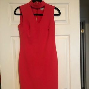 Below knee Calvin Klein dress - bright pink!